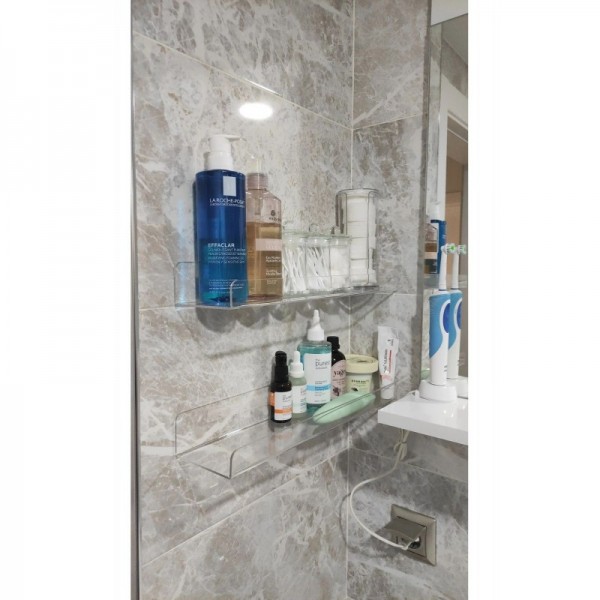 45cm X 8 cm BANYO DÜZENLEYİCİ PLEKSİ RAF ( 2 ADET )